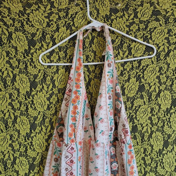 OOAK Vintage Floral Handmade Open Back Halter Farmer's Market Maxi Sundress - Picture 8 of 10
